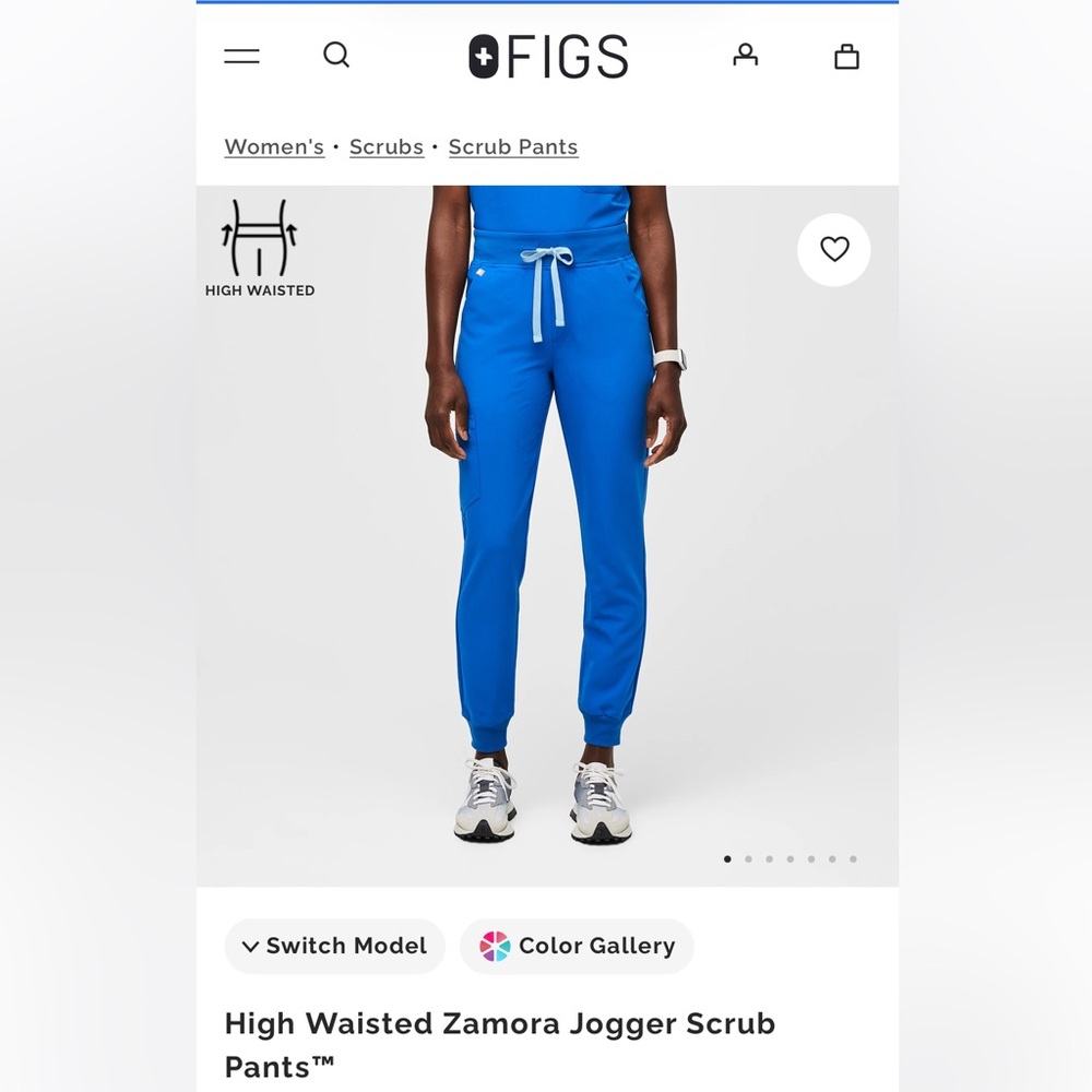 Figs High-Waisted Royal Blue Jogger Pants large